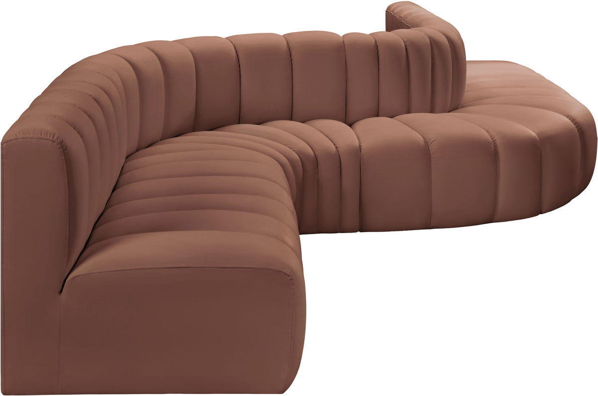 Arc - Faux Leather 8 Piece Curved Modular Sofa