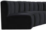 Arc - Velvet 4 Piece L-Shaped Modular Sofa