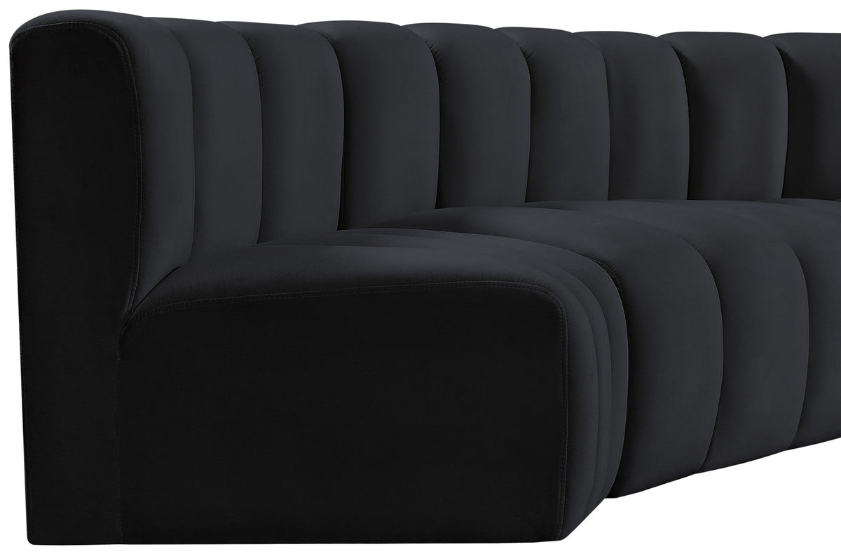 Arc - Velvet 4 Piece L-Shaped Modular Sofa