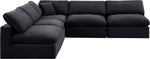 Comfy - 5 Piece Velvet Modular Corner Armless Sectional