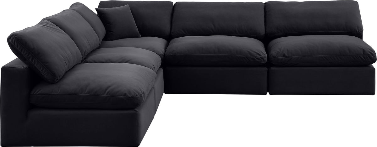 Comfy - 5 Piece Velvet Modular Corner Armless Sectional