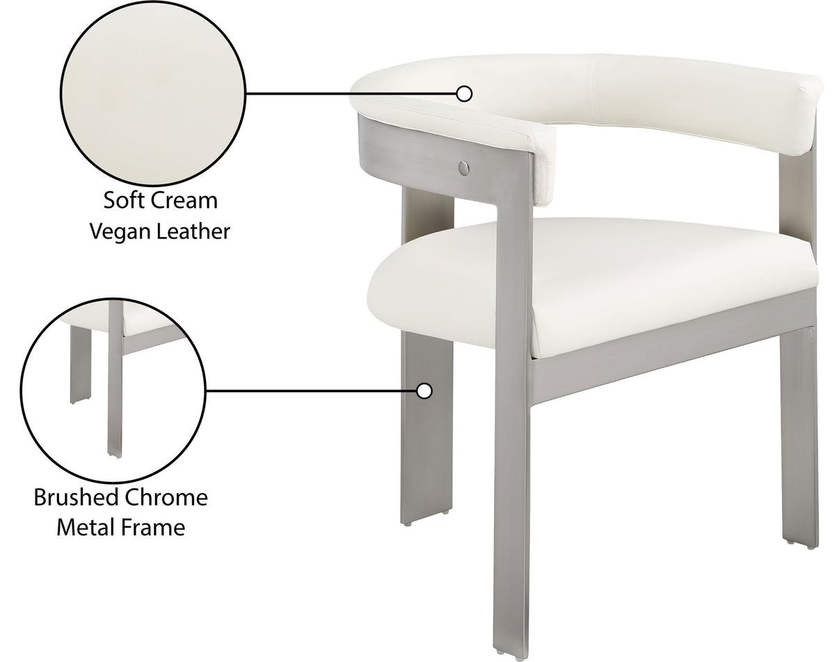 Romeo - Faux Leather Dining Chair With Silver Base (Set of 2)