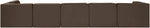 Rummi - Velvet Performance Fabric Upholstered 6 Piece Modular Sectional, L-Shaped (Right)
