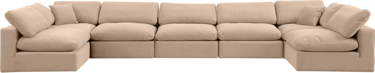 Comfy - 7 Piece Velvet Modular Armless Sectional