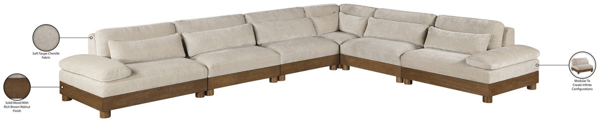 Turin - Chenille Fabric Upholstered Modular Sectional - Taupe