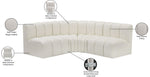 Arc - Faux Leather 4 Piece Corner Modular Sofa