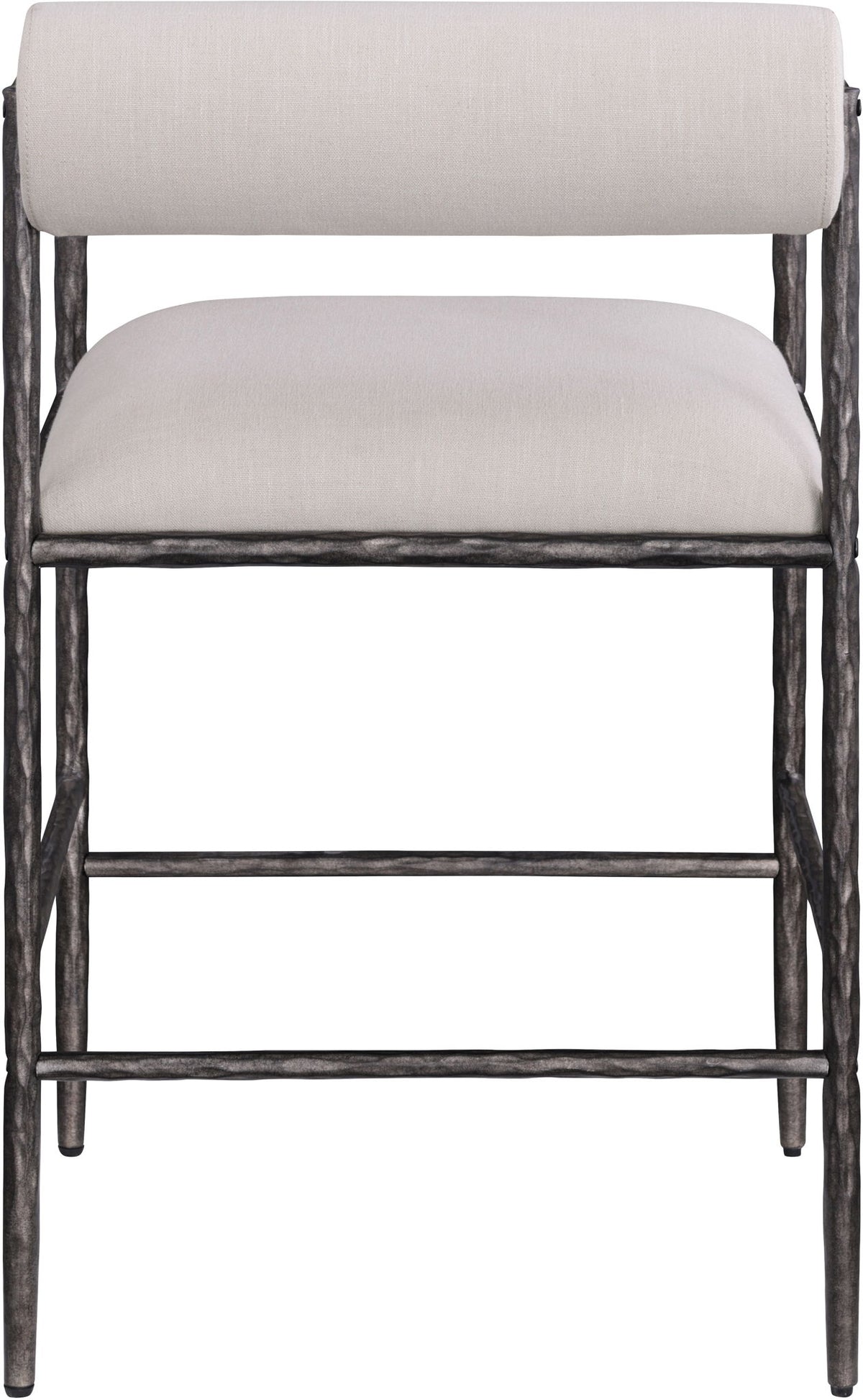 Axis - Linen Textured Beige Fabric Upholstered Counter Stool (Set of 2)