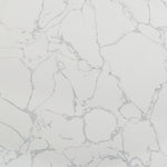 Koen - Round Dining Table, Engineering Marble Top - White & Black