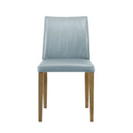 Velena - Full Back Top Grain Leather Upholstered Wood Dining Chairs (Set of 2) - Blue
