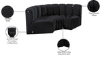 Arc - Velvet 3 Piece Modular U-Shaped Sofa