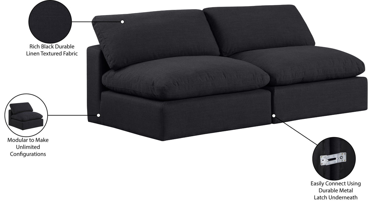 Comfy - Linen Modular Armless Sofa 2 Seats