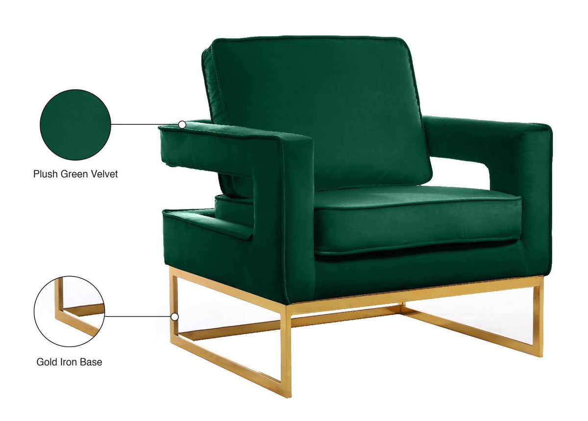Noah - Accent Chair with Gold Legs