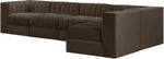 Rummi - Velvet Performance Fabric Upholstered 5 Piece Modular Sectional, L-Shaped (Right)