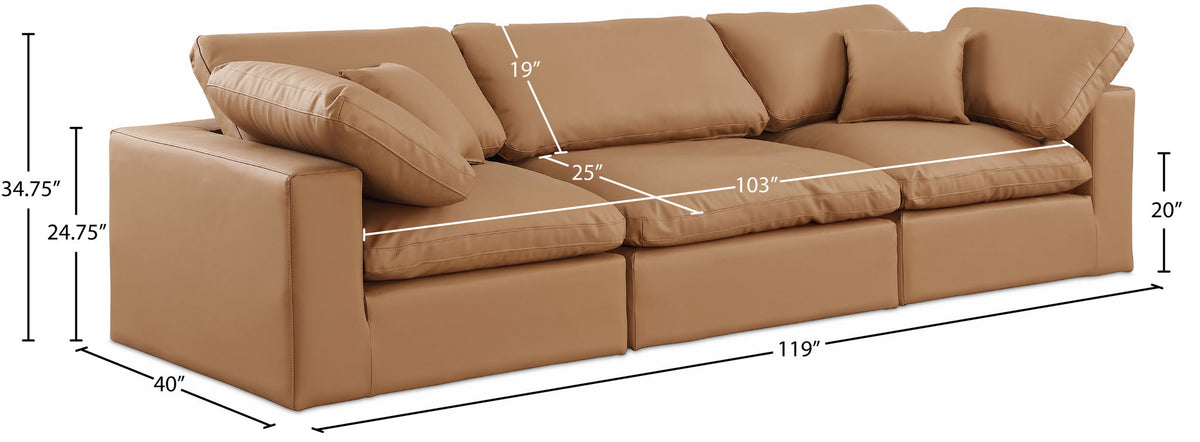 Comfy - Faux Leather Modular Sofa 3 Seats
