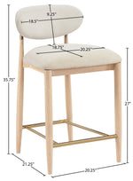 Riccio - Fabric Stool - Natural Frame