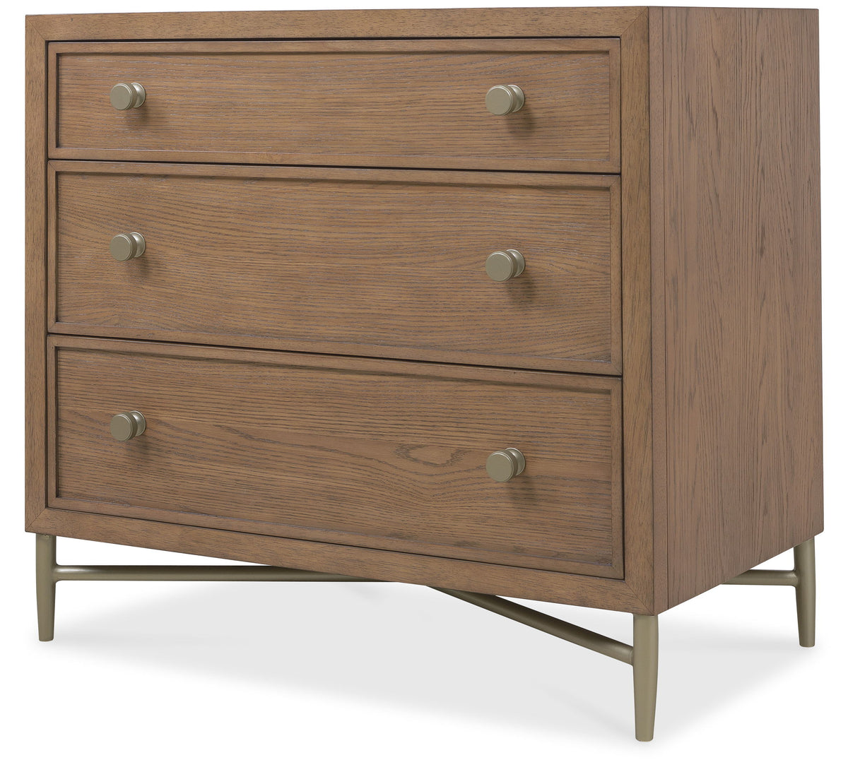Sonnet - Three-Drawer Nightstand - Dark Gray / Light Brown