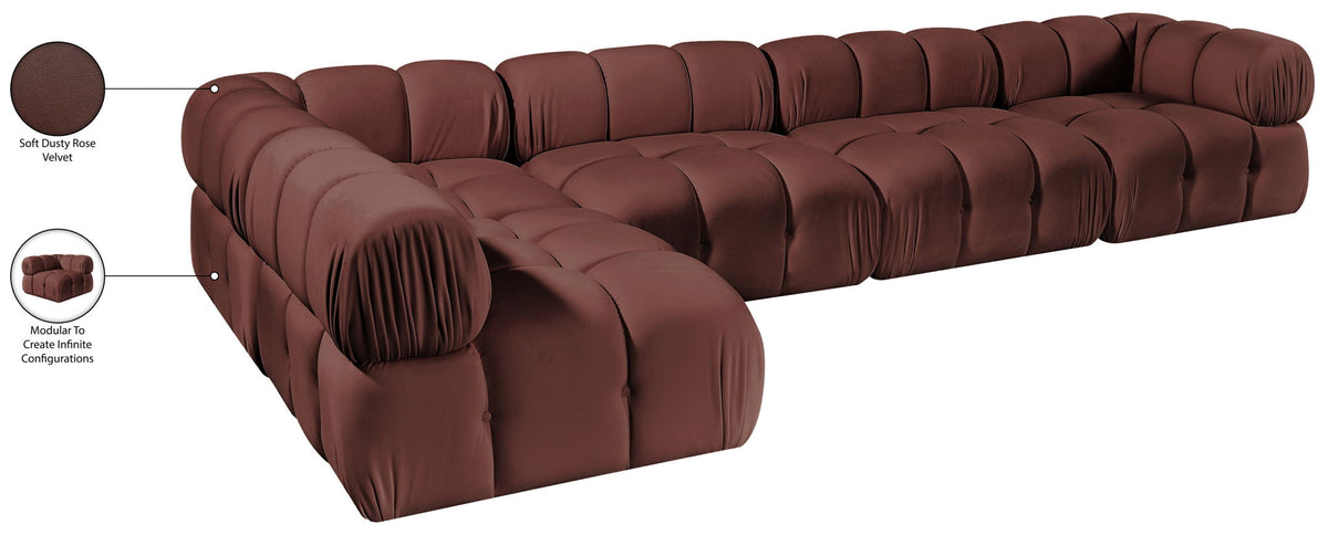 Orin - Velvet 5 Piece Modular Sectional