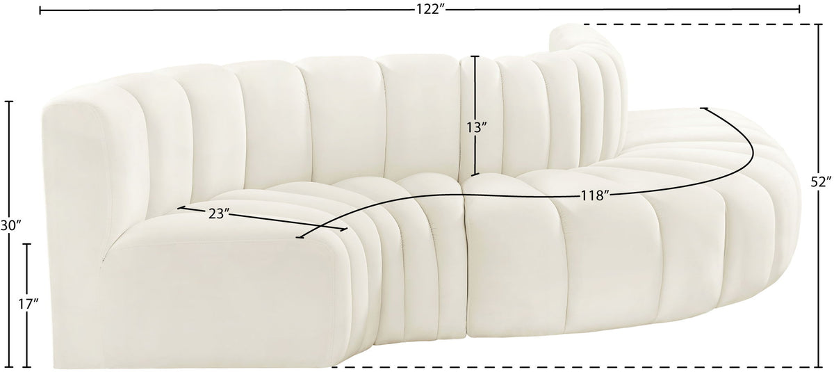 Arc - Velvet 5 Piece Modular Sofa