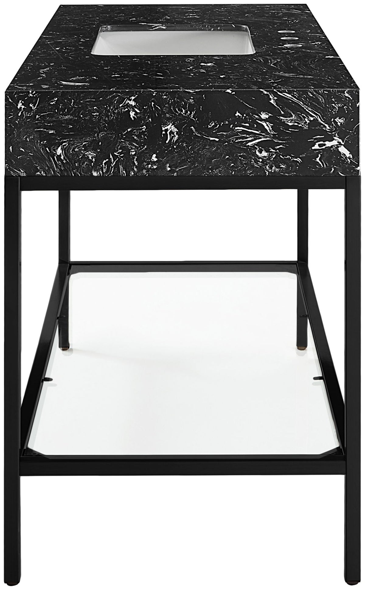Marmo - Engineered Marble Bathroom Vanity With Black Base