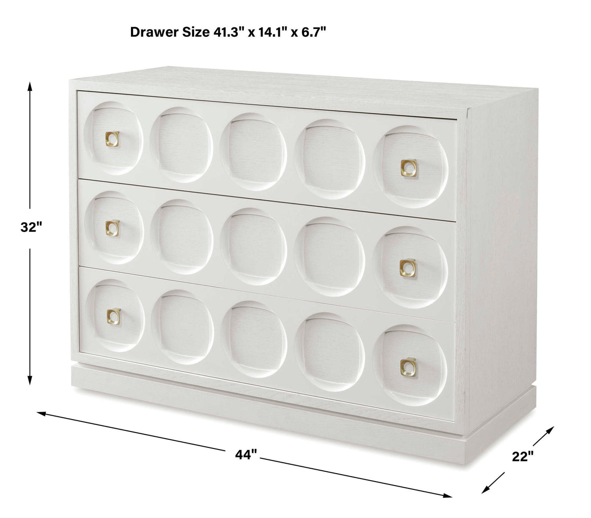 Roundabout - 3 Drawer Chest - White