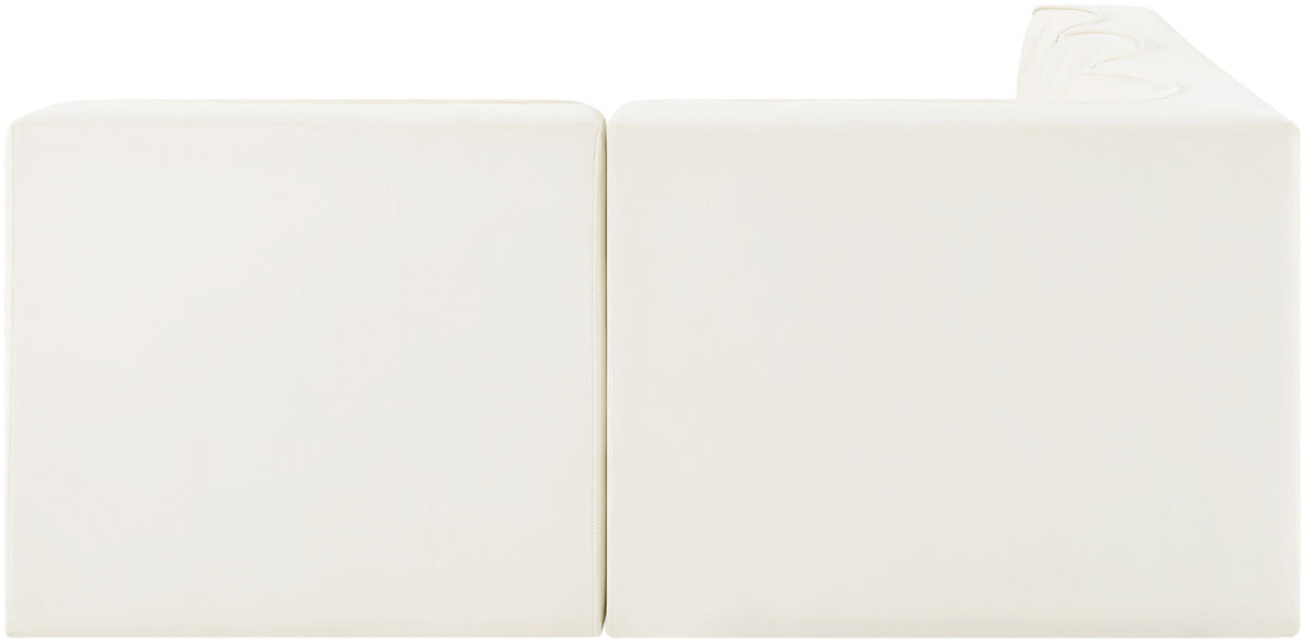 Rummi - Armless Velvet Performance Fabric Upholstered 4 Piece Modular Sectional