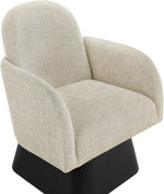 Marlowe - Linen Textured Fabric Upholstered Swivel Accent Chair - Stained Black