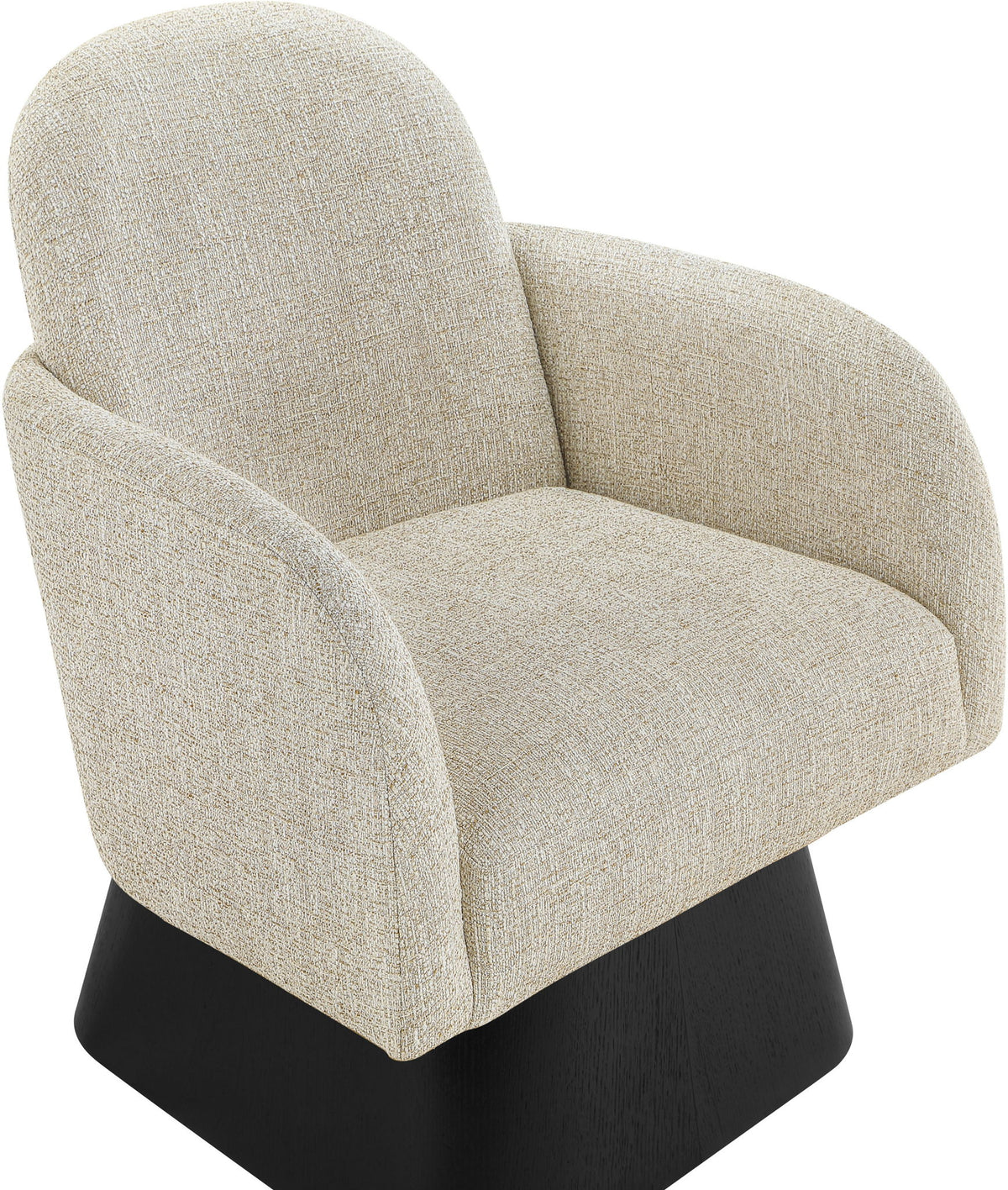 Marlowe - Linen Textured Fabric Upholstered Swivel Accent Chair - Stained Black