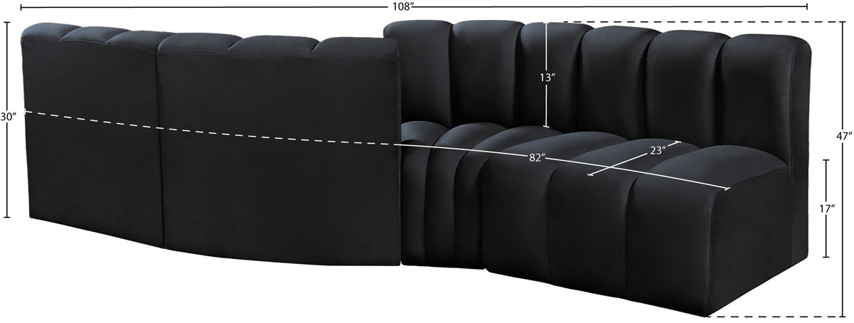 Arc - Velvet 4 Piece Sofa