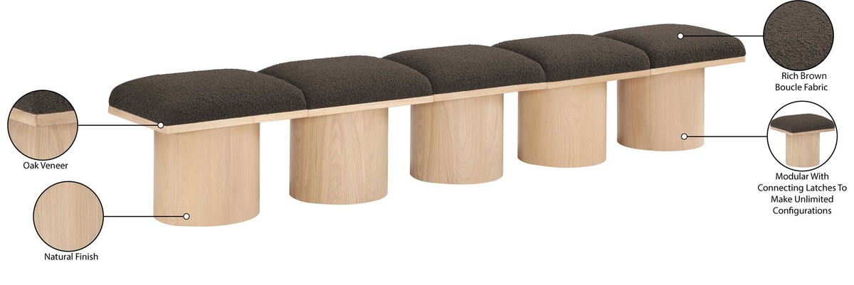 Pavilion - 5 Piece Modular Bench With Natural Base