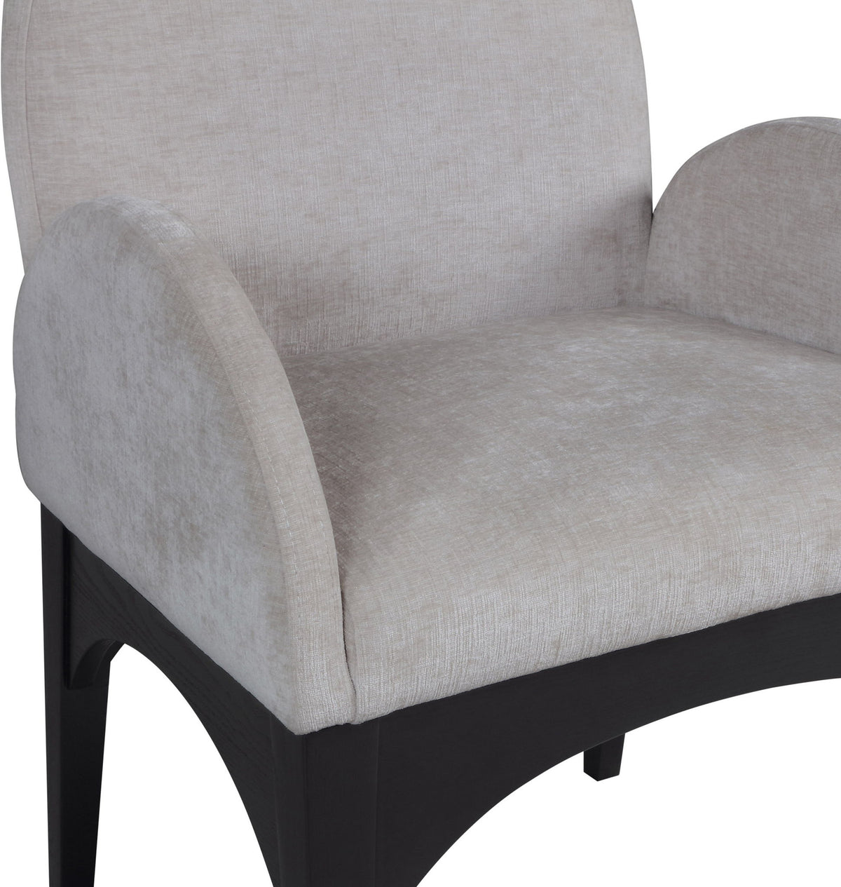 Waldorf - Chenille Dining Arm Chair With Black Legs