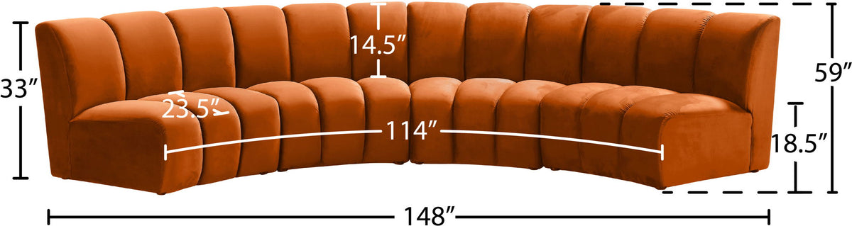 Infinity - 4 Piece Velvet Modular Sectional