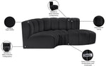 Arc - Faux Leather 3 Piece Modular L-Shaped Sofa