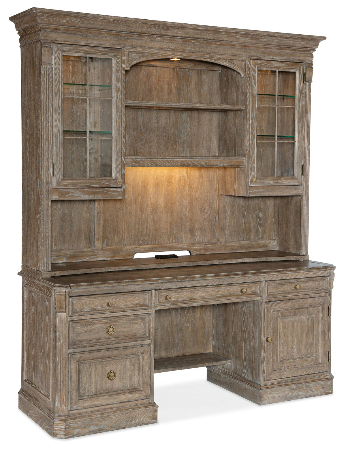 Work Your Way - Computer Credenza - Light Brown