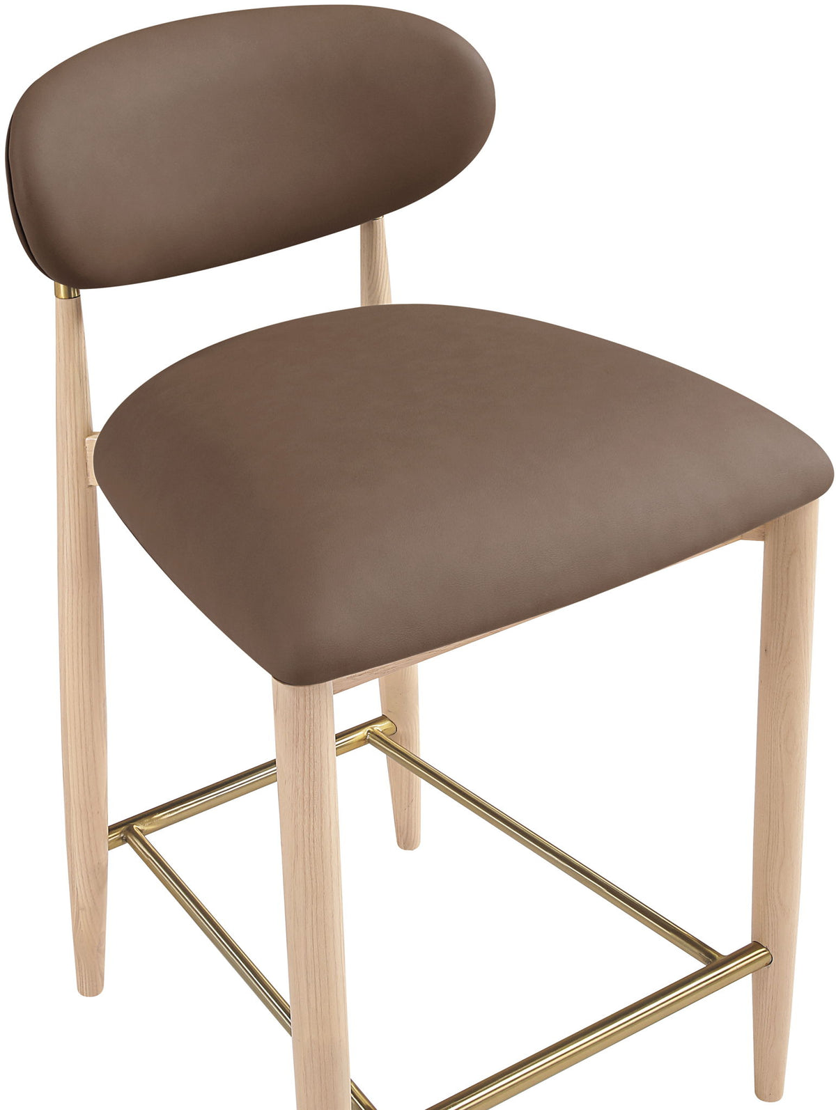 Riccio - Stool - Natural And Gold Frame
