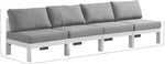 Nizuc - Outdoor Patio 4 Seat Armless Modular Sofa With White Frame