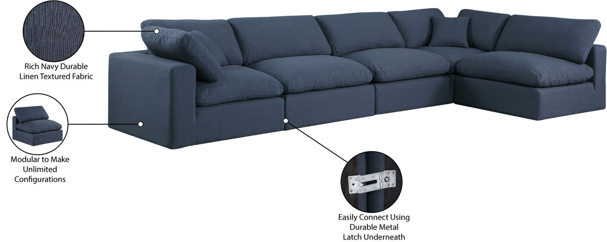 Comfy - 5 Piece Linen Modular Sectional