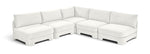 Hammond - Velvet Performance Fabric Upholstered 5 Piece Armless Sectional