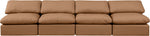 Indulge - Faux Leather 4 Seat Modular Armless Sofa