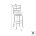 Melindra - Modern Farmhouse Swivel Wood Counter Height Kitchen Bar Stool