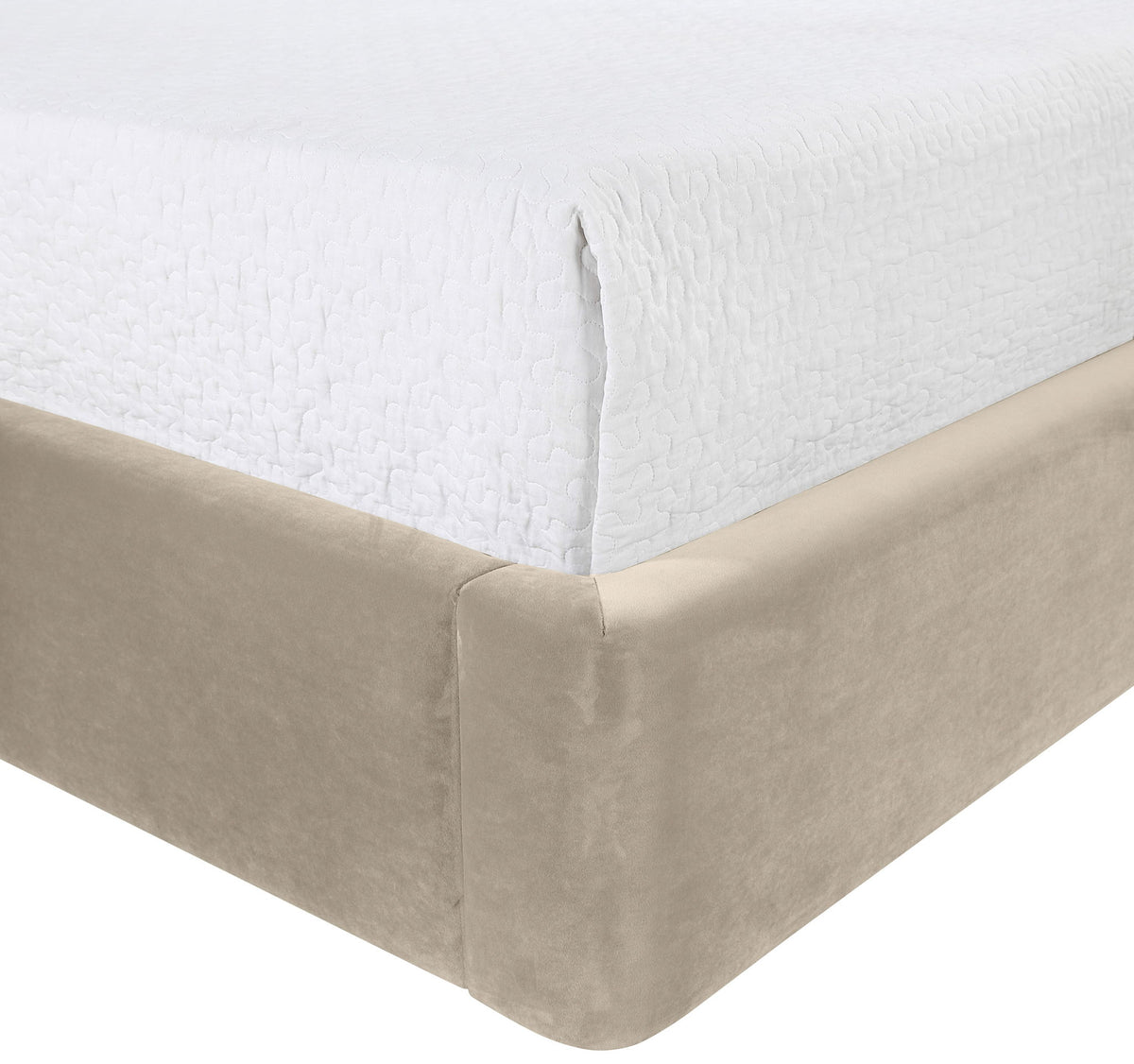 Kendall - Velvet Upholstered Bed - Cream