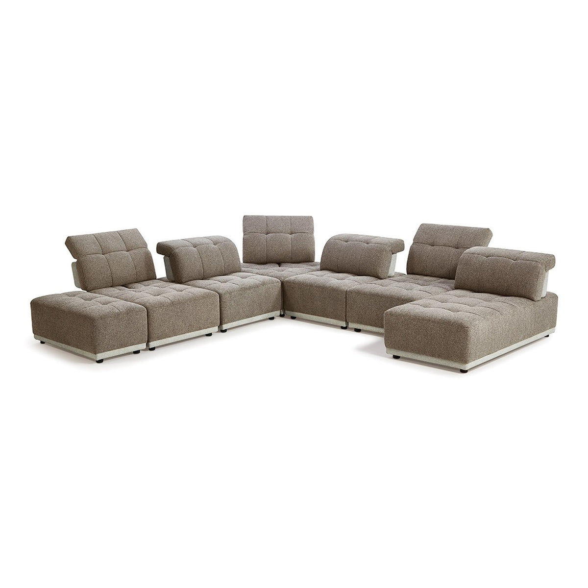 Ekron - Modern Brown & Beige Fabric Modular Sectional Sofa by VIG Furniture - View 1