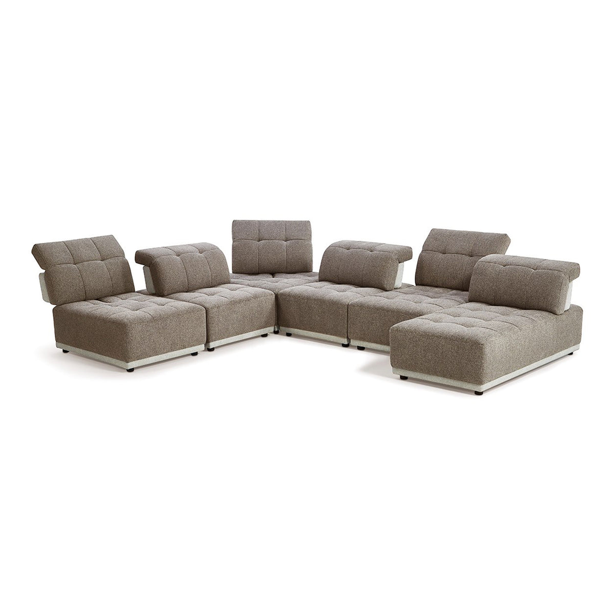 Ekron - Modern Brown & Beige Fabric Modular Sectional Sofa by VIG Furniture - View 19