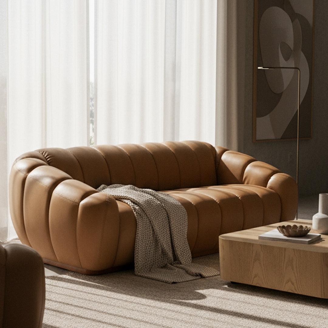 Ekwok - Modern Tan Leather Sofa by VIG Furniture - View 7