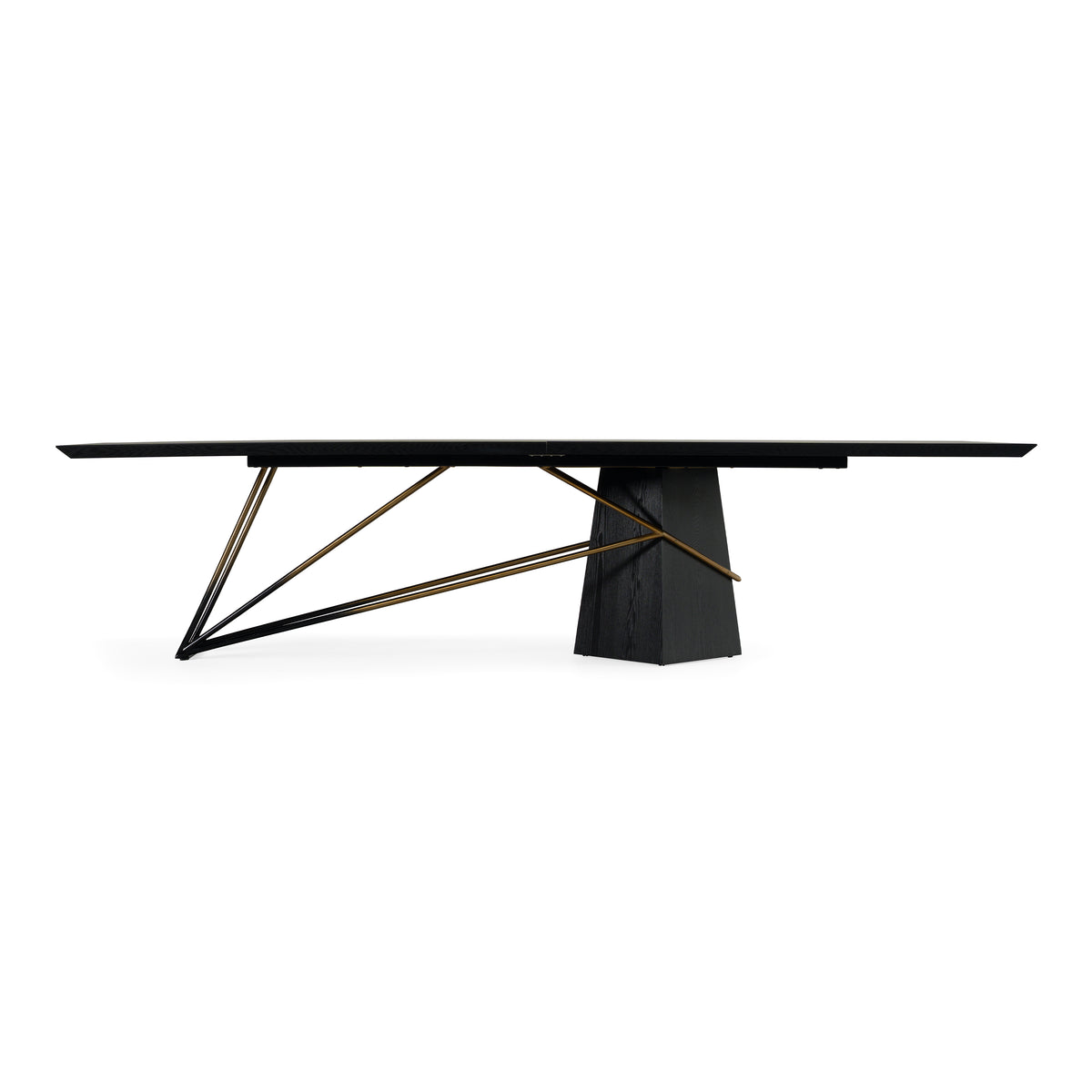 Elkhorn - Glam Black Ash + Stainless Steel 126" Dining Table by VIG Furniture - View 1