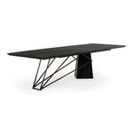 Elkhorn - Glam Black Ash + Stainless Steel 126" Dining Table by VIG Furniture - View 2