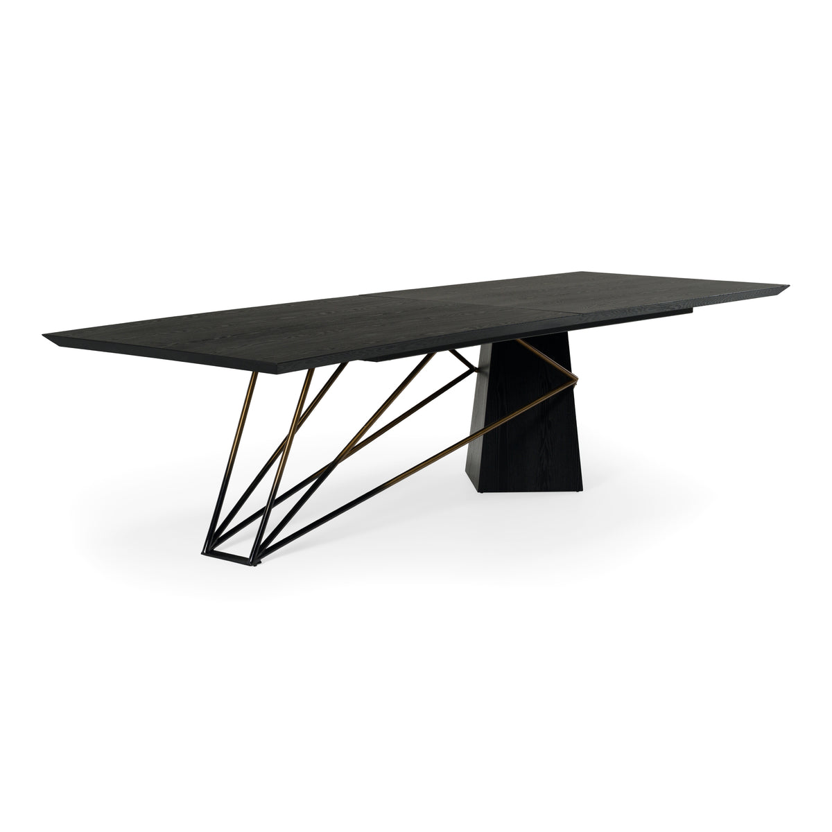 Elkhorn - Glam Black Ash + Stainless Steel 126" Dining Table by VIG Furniture - View 2