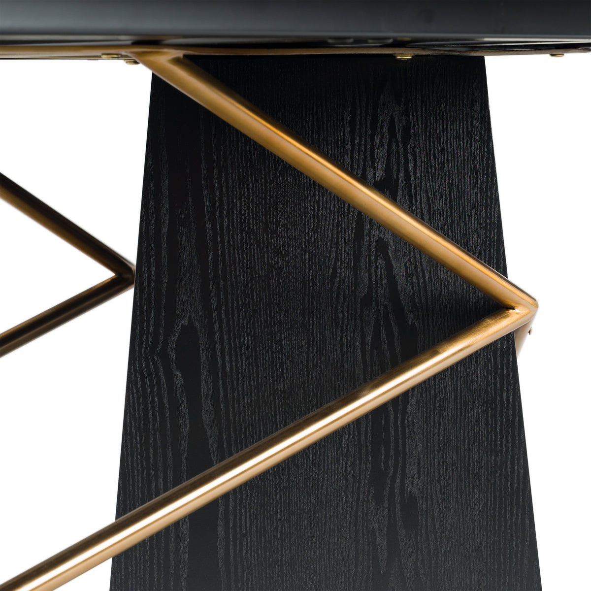 Elkhorn - Glam Black Ash + Stainless Steel 126" Dining Table by VIG Furniture - View 6
