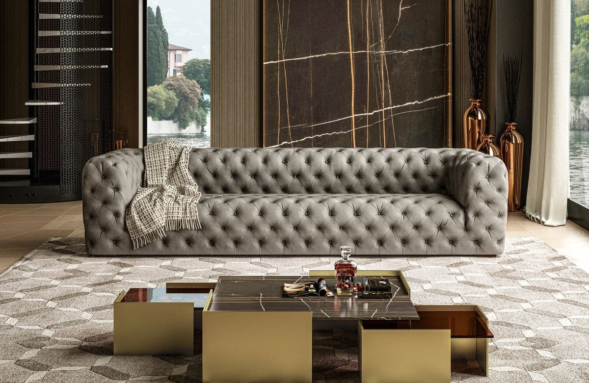 Ellington - Italian Grey Nubuck Leather 4-Seater Sofa by VIG Furniture - View 1