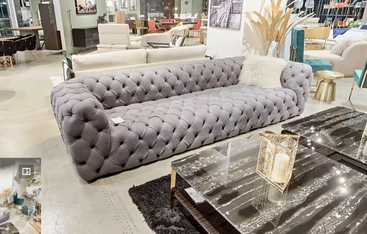 Ellington - Italian Grey Nubuck Leather 4-Seater Sofa by VIG Furniture - View 2