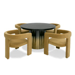 Elmira - Glam Black Ash + Gradient Stainless Steel Round Dining Table by VIG Furniture - View 2